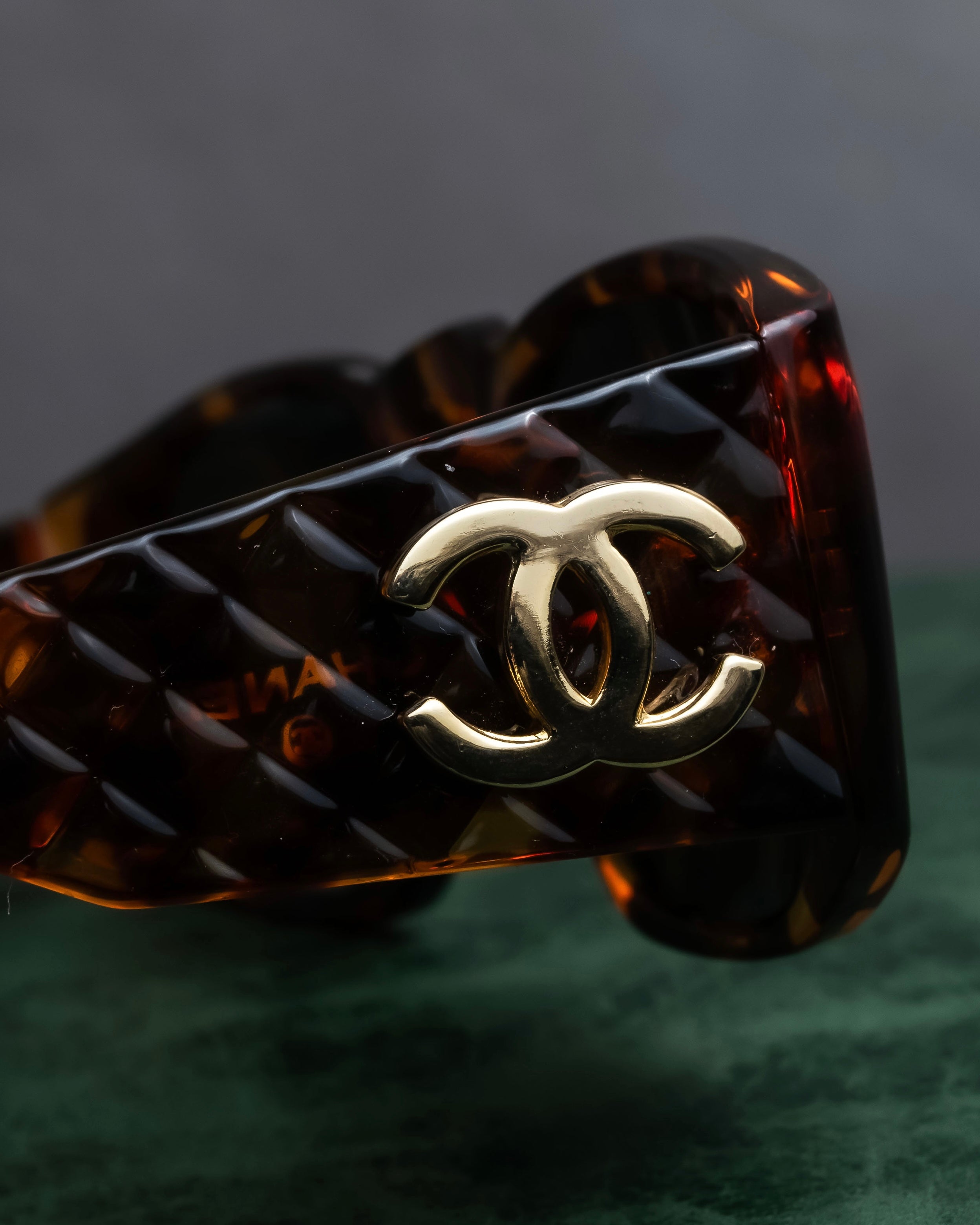 "CHANEL" Tortoiseshell embossed cocomark square sunglasses