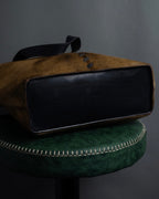 "YVES SAINT LAURENT" Hand-stitched design hair calf leather tote bag