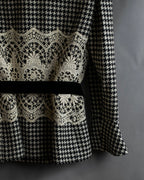 "Valentino Garavani" Houndstooth pattern lace velvet design set up