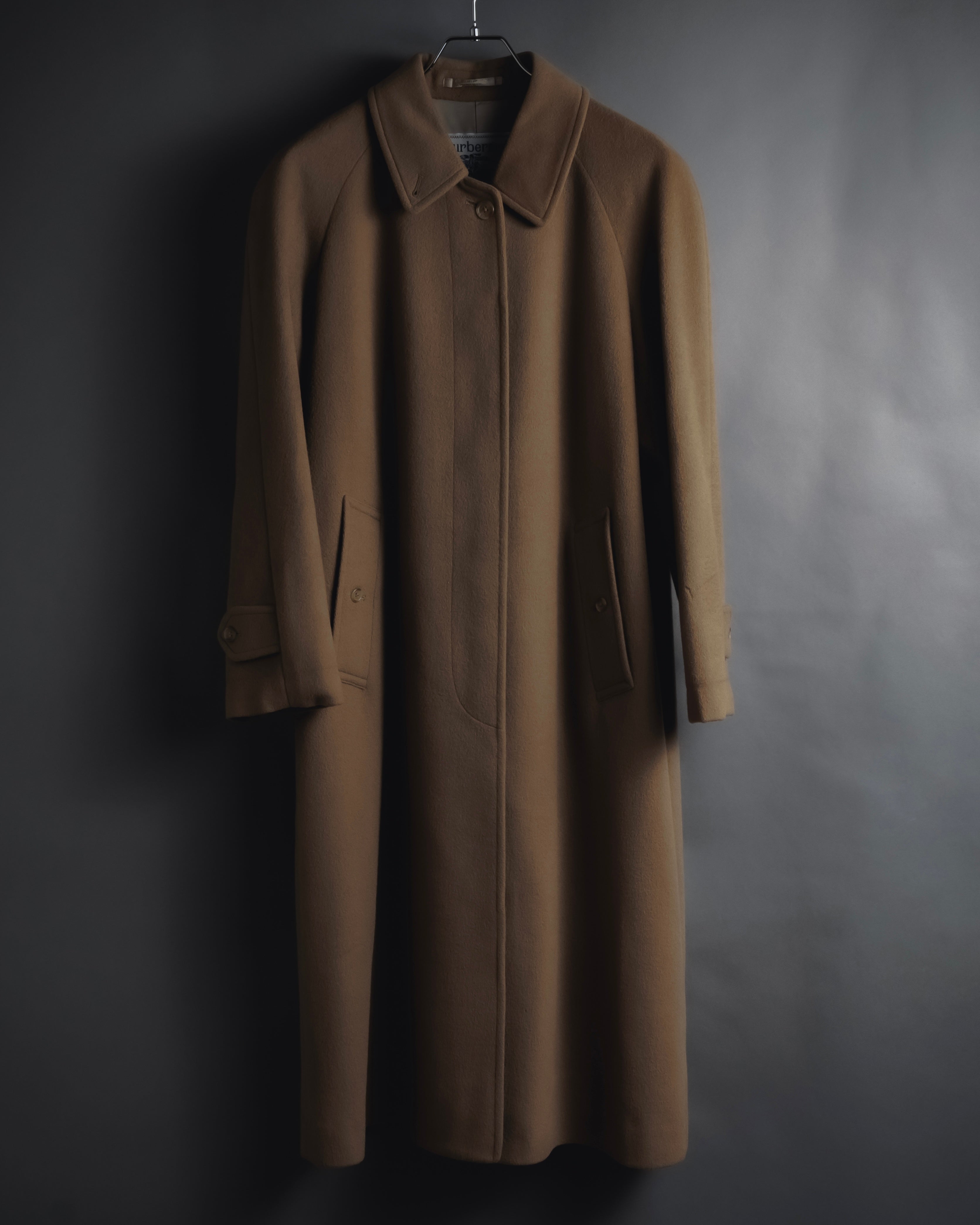 "BURBERRYS" 80’s-90’s Fly-front wool cashmere coat