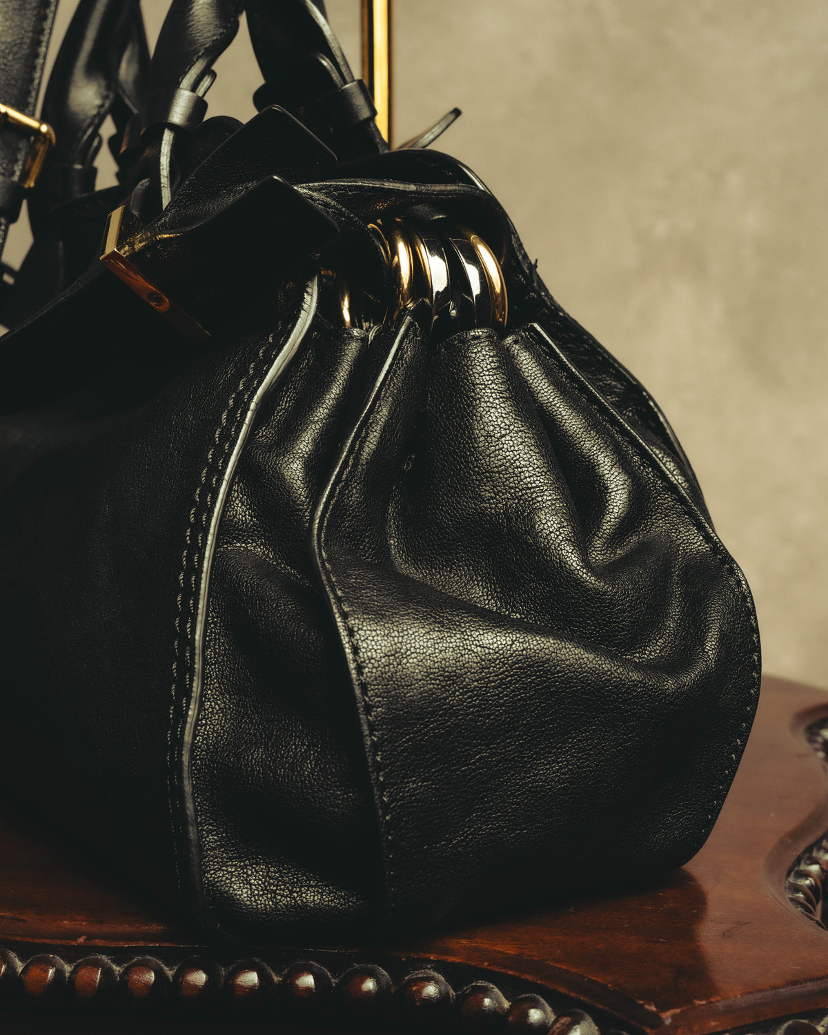 "Chloé" 00's Textured leather satchel bag