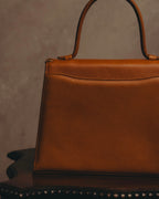 "Yves Saint Laurent" 70's-80's Cognac leather top handle bag