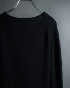 "GUCCI" Silky mix angora V-neck knit pullover