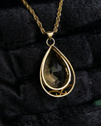 "VALENTINO" Smoky quartz teardrop design necklace