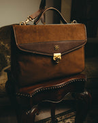 -SPECIAL- “BALENCIAGA” 80’s-90’s suede touch top handle flap bag