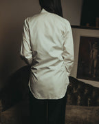 -SPECIAL- "Dior" 10's-20's Sculptural cord embellished concealed placket long sleeve dress shirt