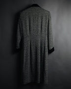 –SPECIAL– "CELINE" 70’s-80’s Classic tweed velvet-collar long coat