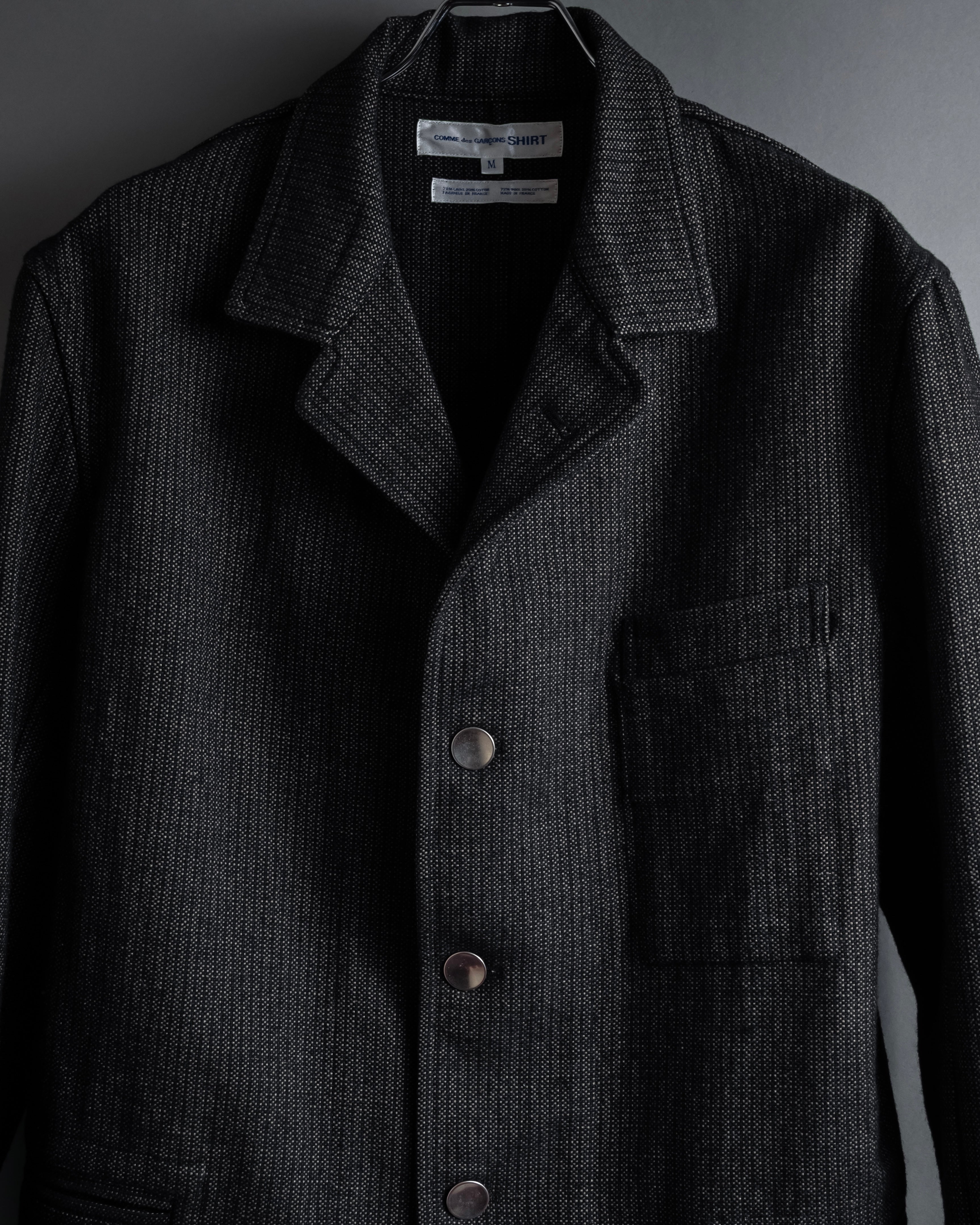 COMME des GARCONS SHIRT - 03AW Textured Work Jacket - Black - Size COMME des GARCONS SHIRT - 03AW Textured Work Jacket - Black - Size