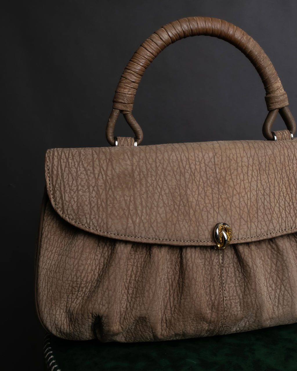 "LUCE SAINT-CLAR" Special textured leather one-handle bag