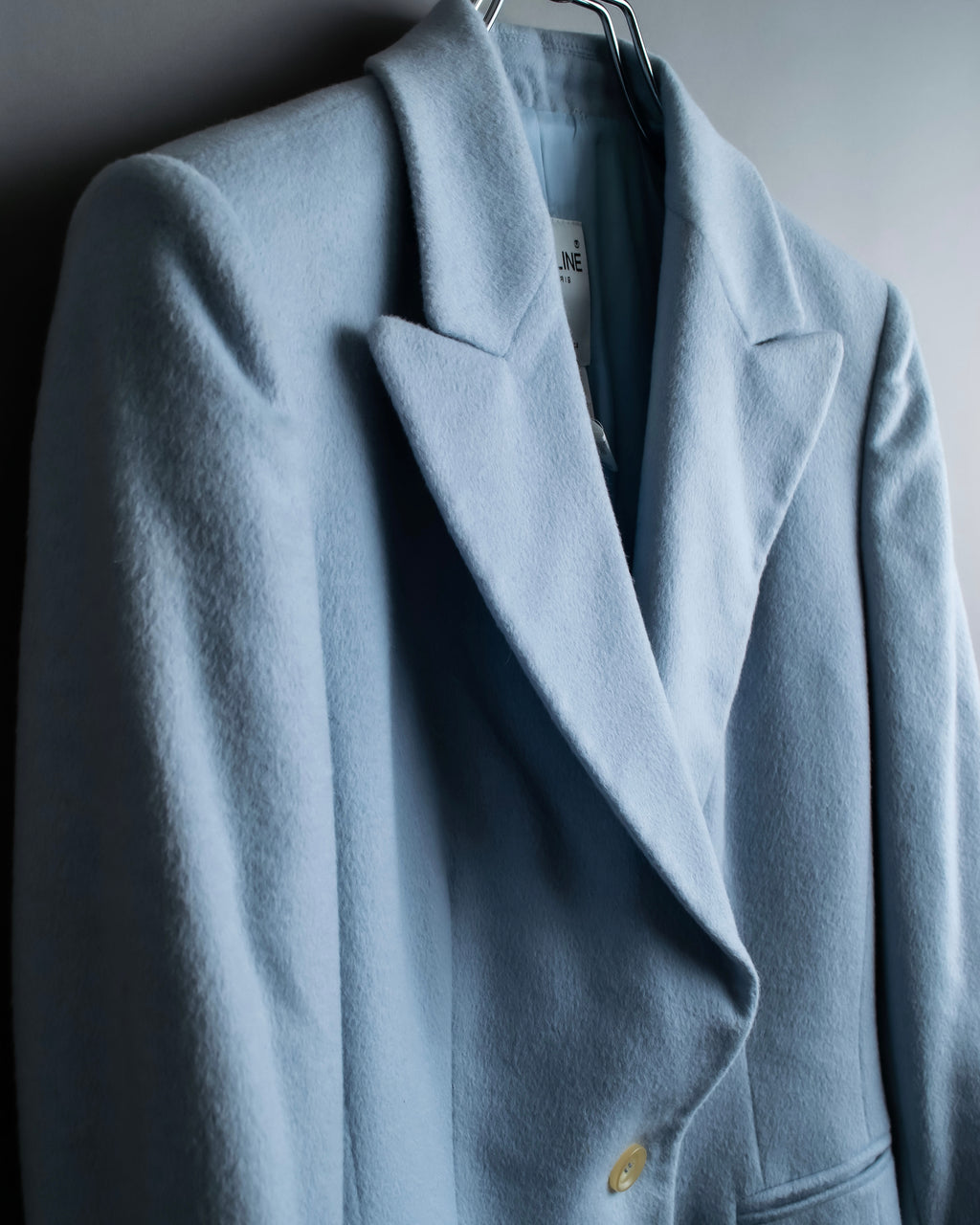 “CELINE “ beautiful shaped sky blue tailored jacket