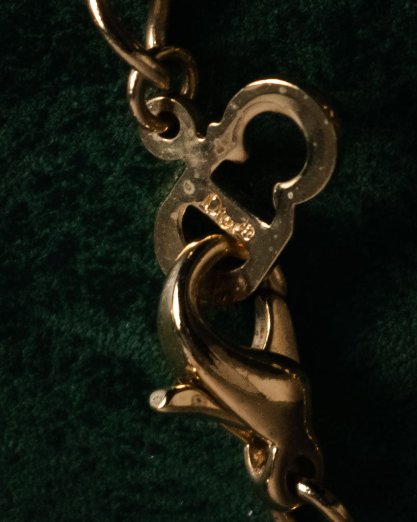 "Christian Dior" 00’s crystal pave cd drop necklace and earrings set