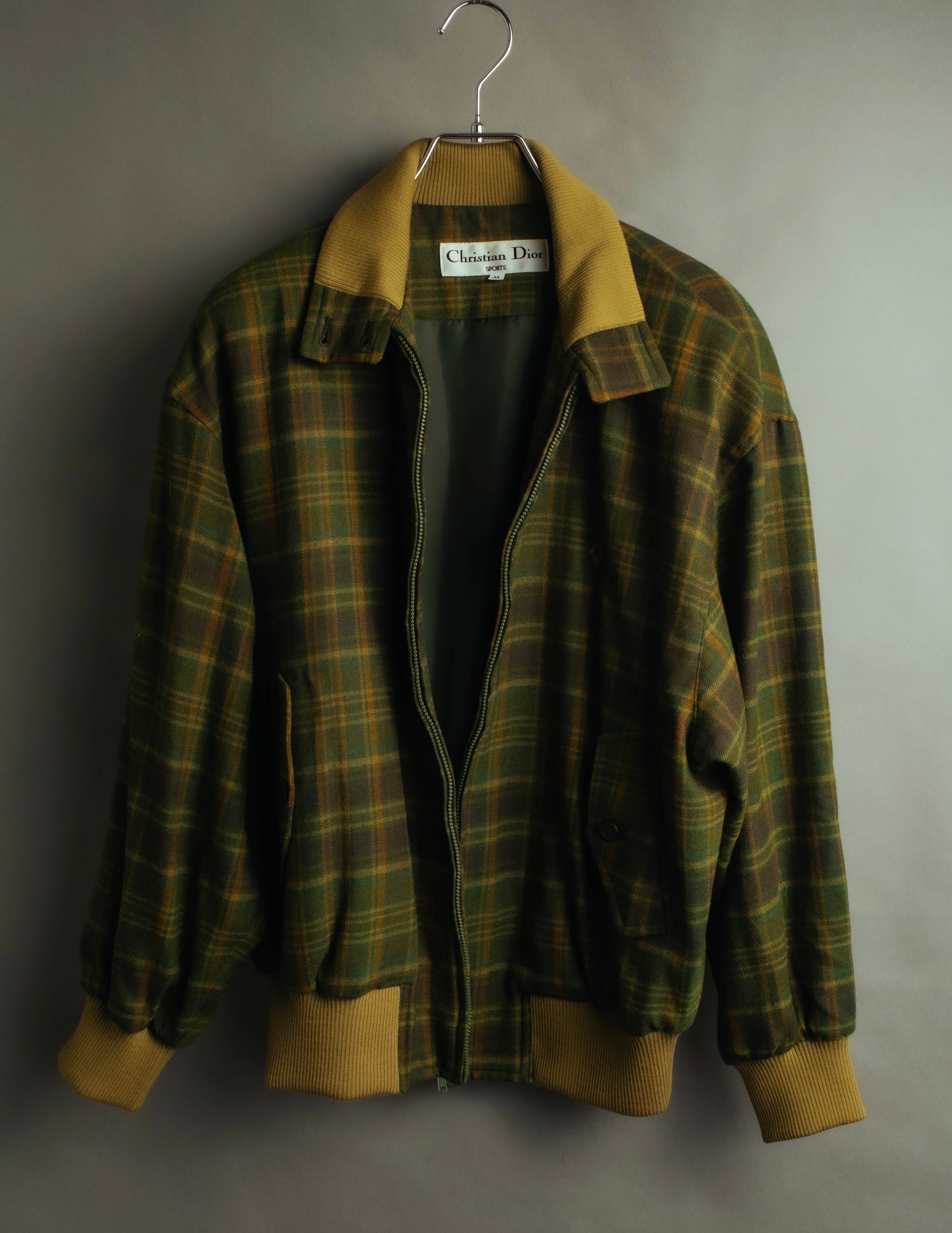 "Christian Dior" 80's-90's Wool plaid blouson and trousers set
