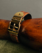 "GUCCI" 90's-00's Embossed leather buckle bangle