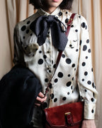 "GIANNI VERSACE" Irregular dot pattern silk shirt