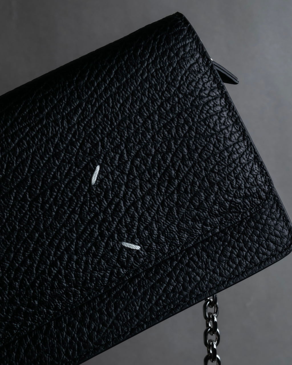 "MAISON MARGIELA" Grained leather chain wallet bag
