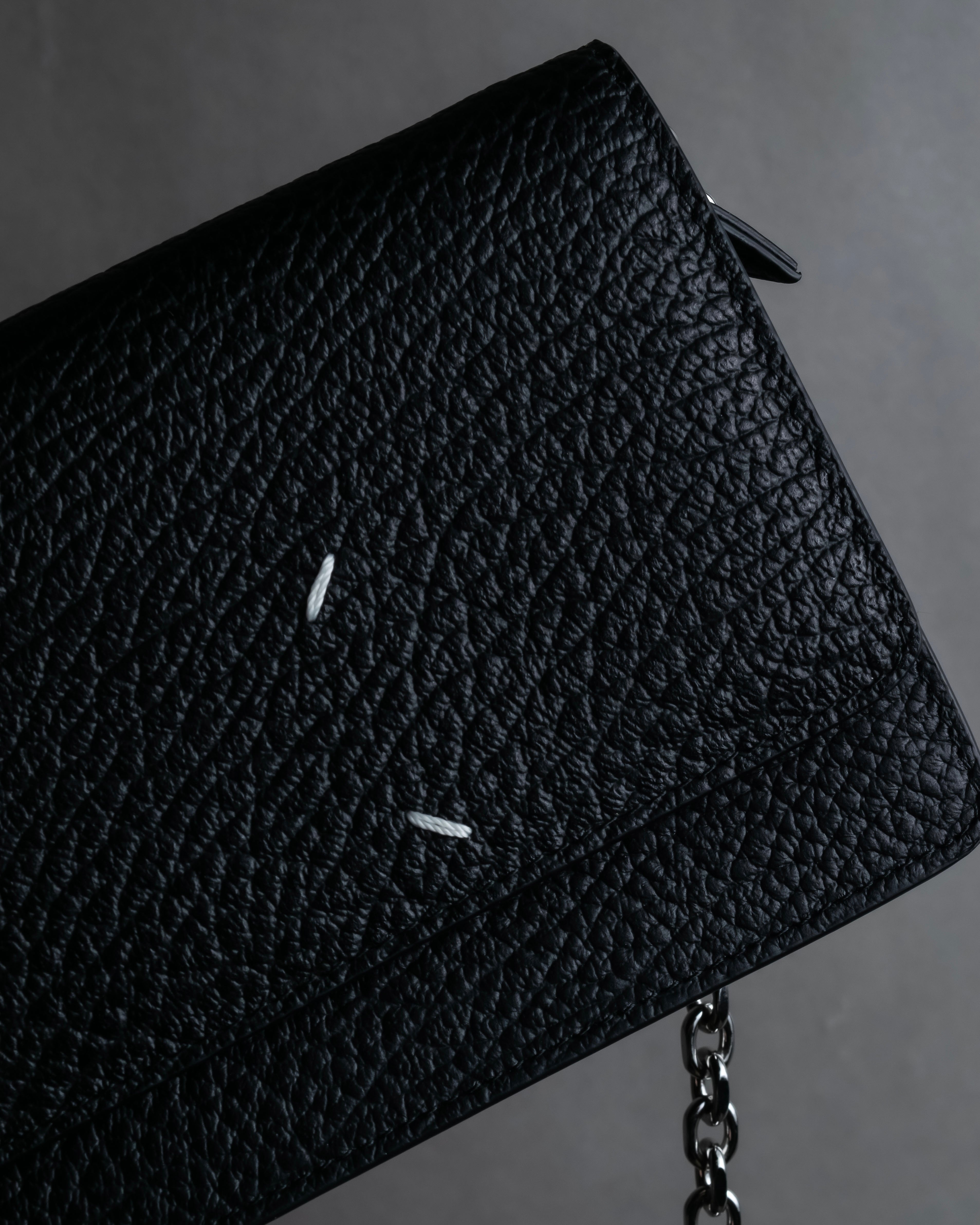 "MAISON MARGIELA" Grained leather chain wallet bag