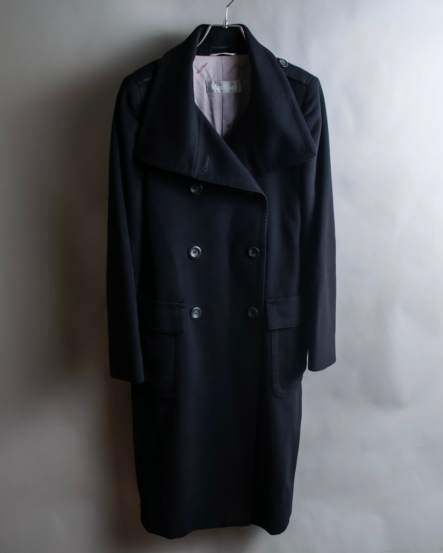 "Max Mara" Double-breasted 2way collar maxi length coat