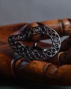 "Maison Martin Margiela" Black lacquered hollow double finger ring