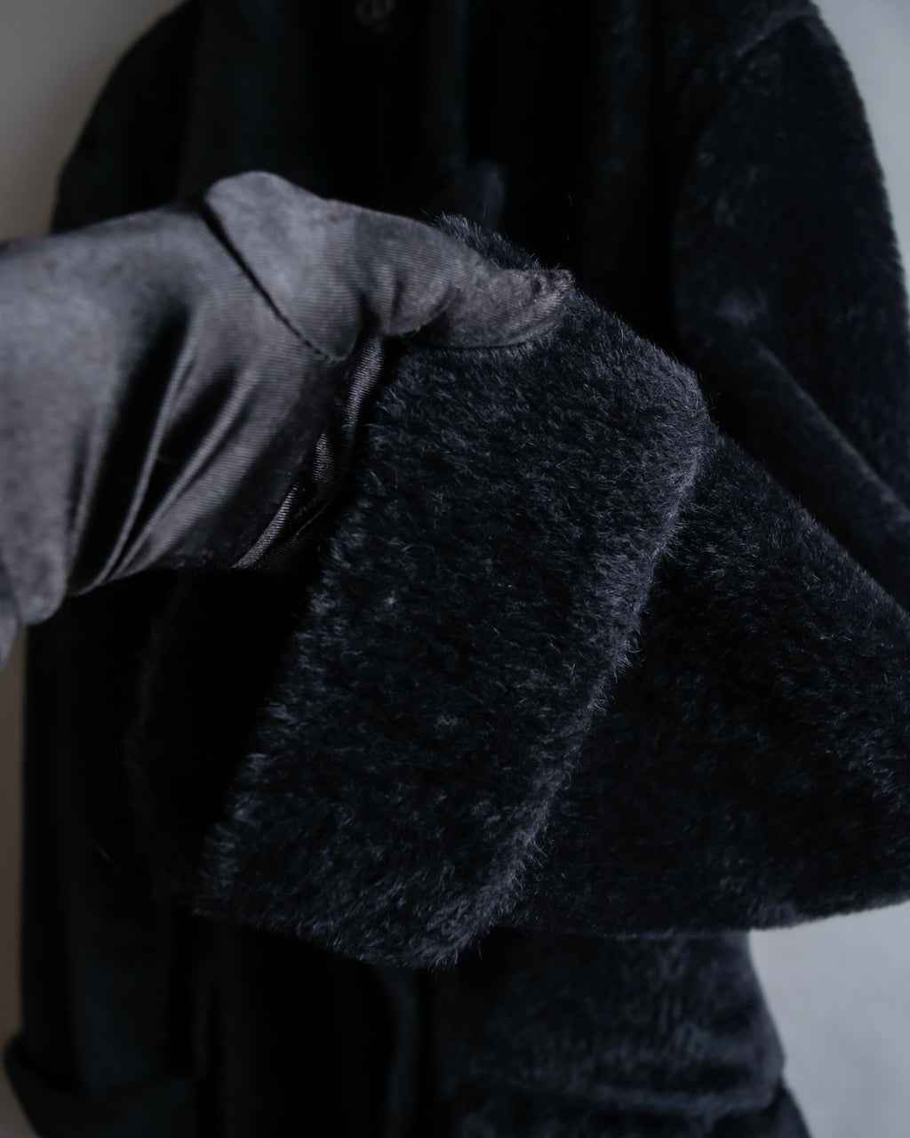 "GUCCI" 80's Gold button design brushed wool long chester coat