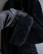 "GUCCI" 80's Gold button design brushed wool long chester coat