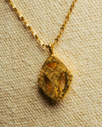 "Yves Saint Laurent" 80's-90's Gold tone rhinestone pendant necklace