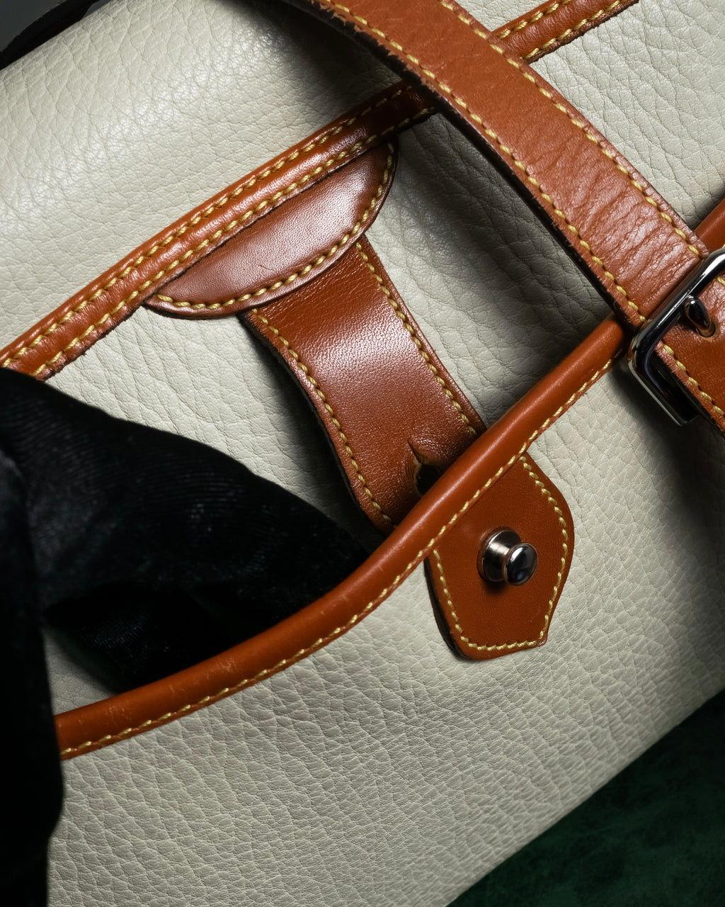 "Dooney & Bourke" Patch front design Two-tone leather shoulder bag