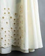 "FENDI" hole pattern and tack designed skirt