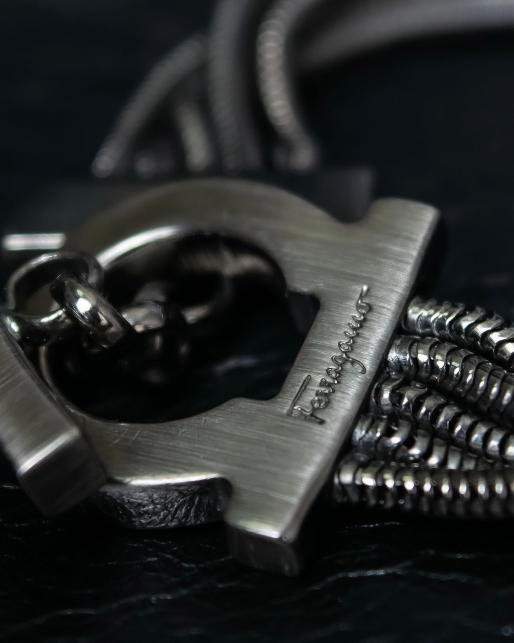 "Ferragamo" Gancini motif five row bracelet