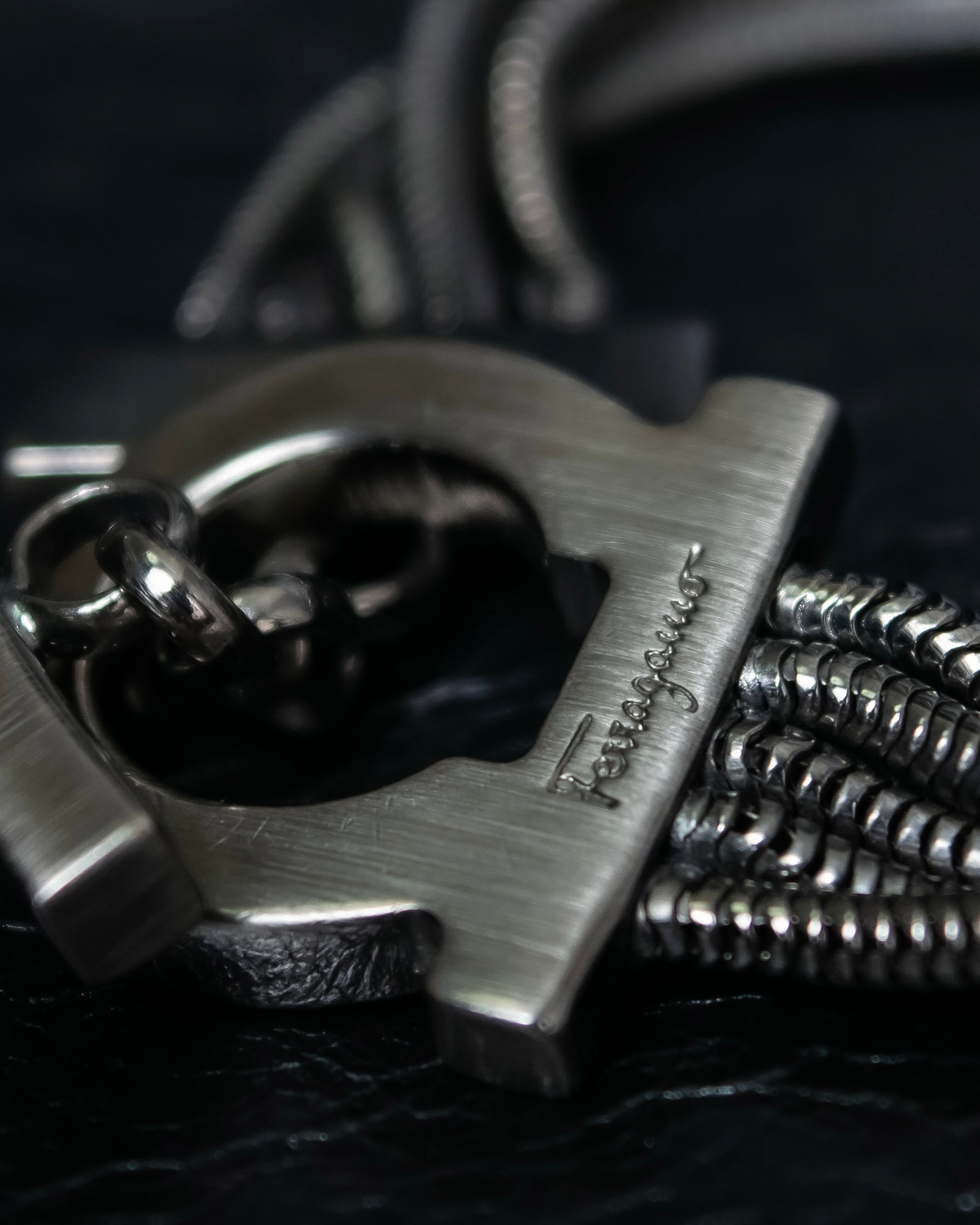 "Ferragamo" Gancini motif five row bracelet