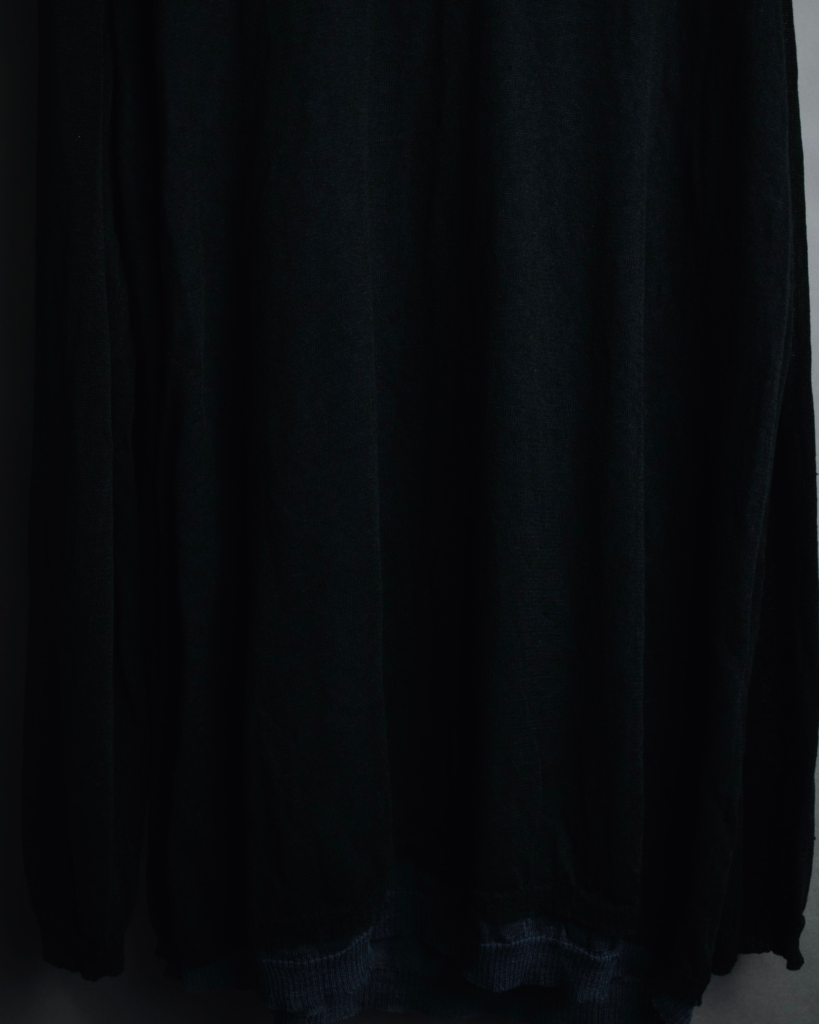 "Yohji Yamamoto POUR HOMME" 24SS layered sheer knit pullover