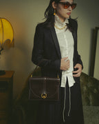 -SPECIAL- "HERMES" 50's Vintage box calf leather shoulder bag
