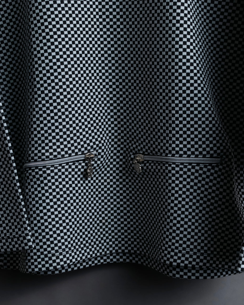 “VERSACE” checkered pattern zip pocket pull over