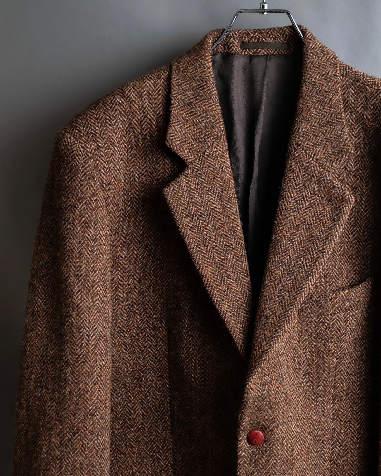 "HARRIS TWEED" Oversized herringbone tailored jacket