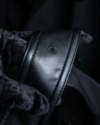 "VALENTINO" Belt docking design leather switching trench coat