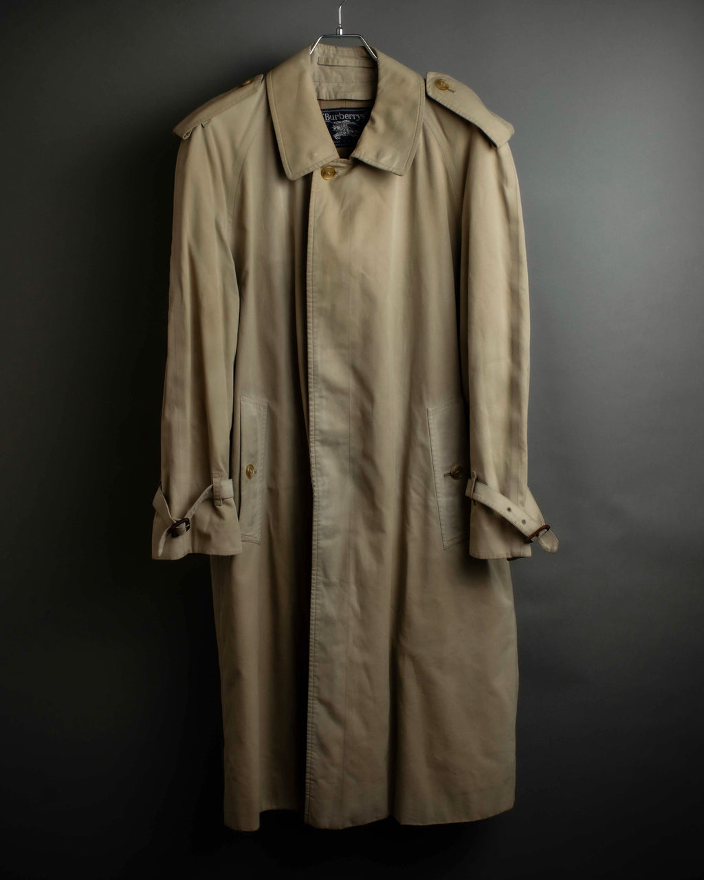 "BURBERRYS" Military detail single front stand collar coat