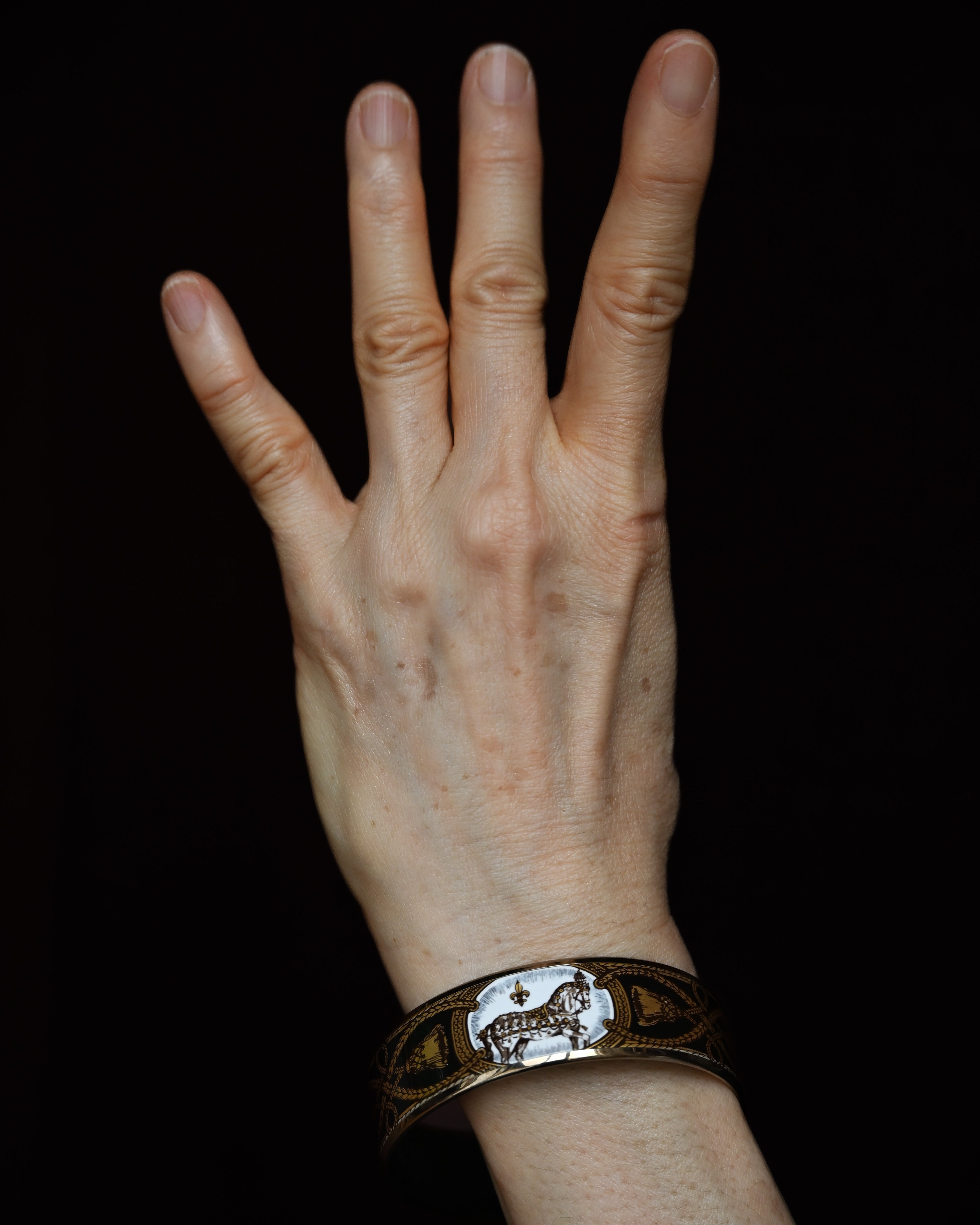 HERMES/ “Email cheval gm” Horse Designed Bangle