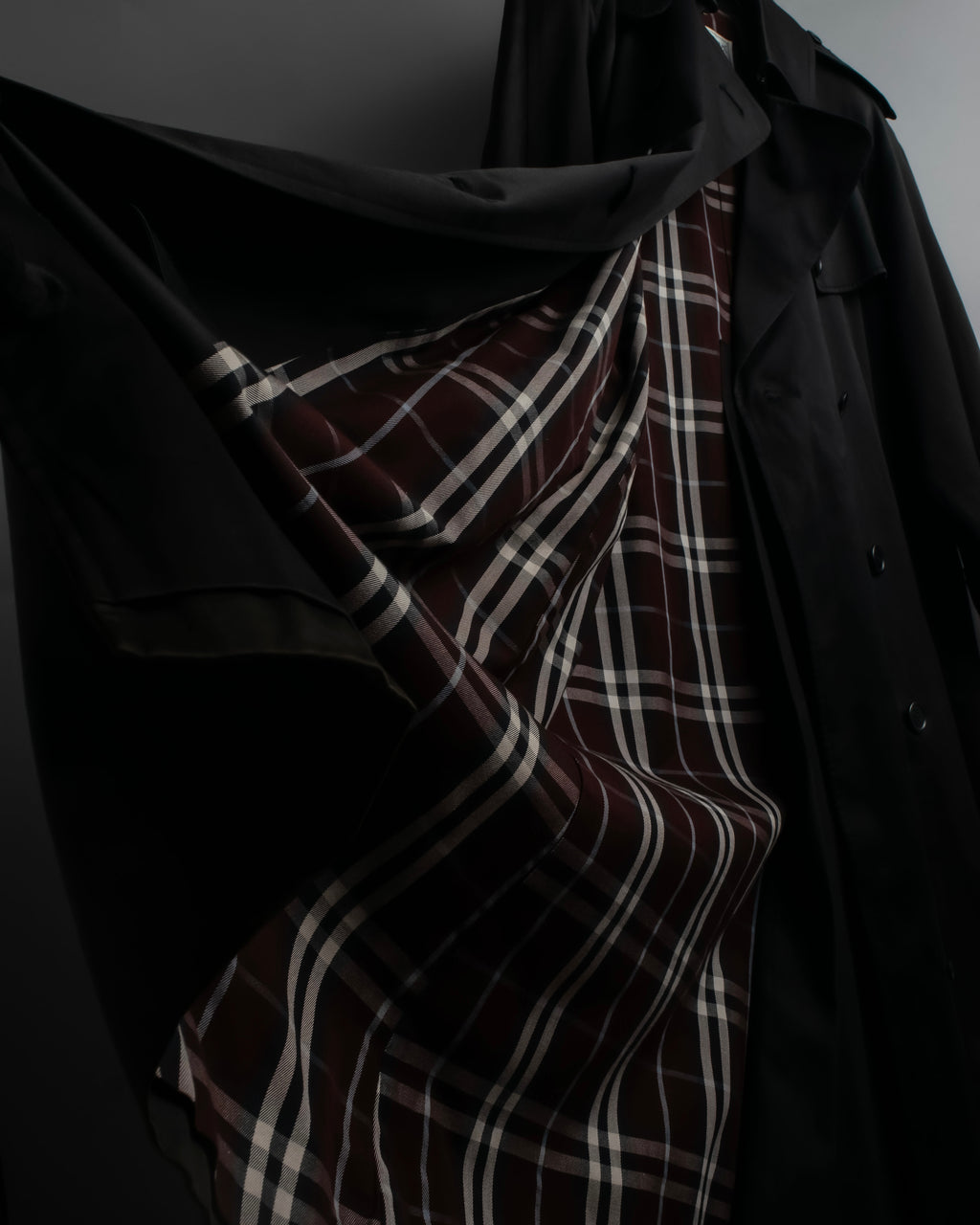 "BURBERRYS" Traditional detail double-breasted stand color trench coat