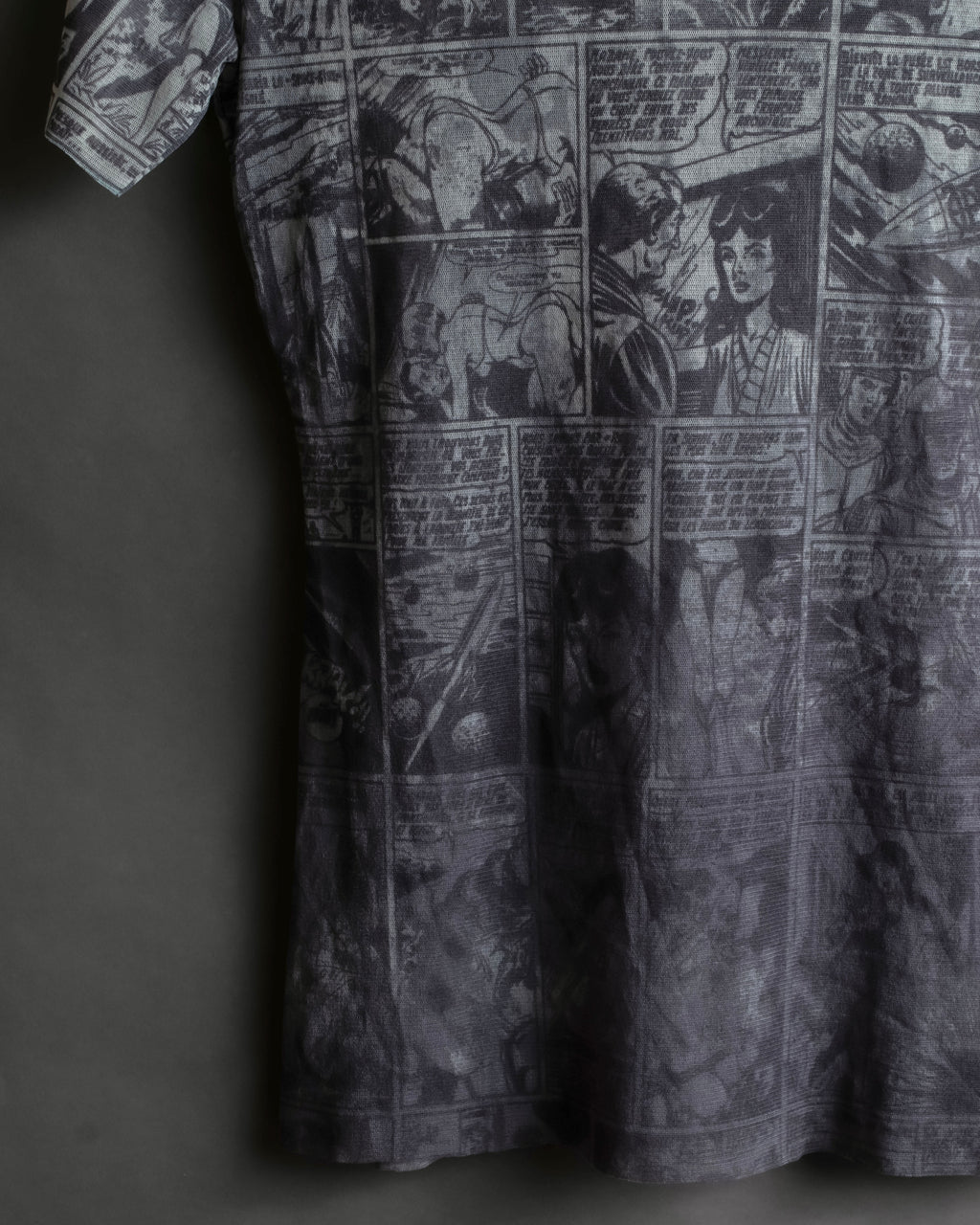 "JEAN PAUL GAULTIER JEANS" American comic book motif sheer short length pullover