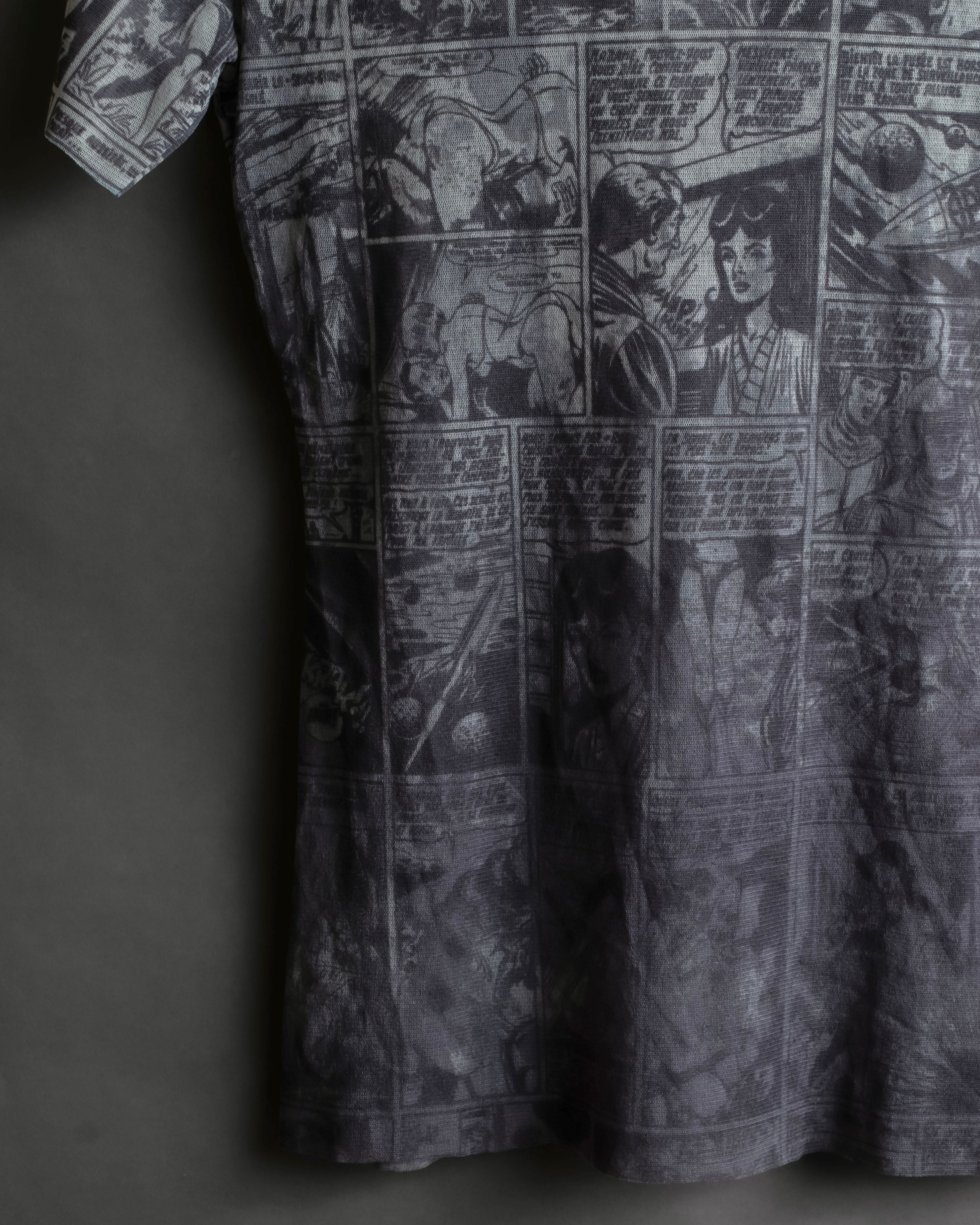 "JEAN PAUL GAULTIER JEANS" American comic book motif sheer short length pullover