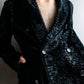 "EMPORIO ARMANI"  Dimensional wave pattern velour like chester coat