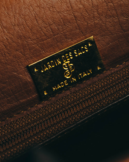 "JARDIN DES SACS" 80's-90's Structured ostrich leather top handle bag