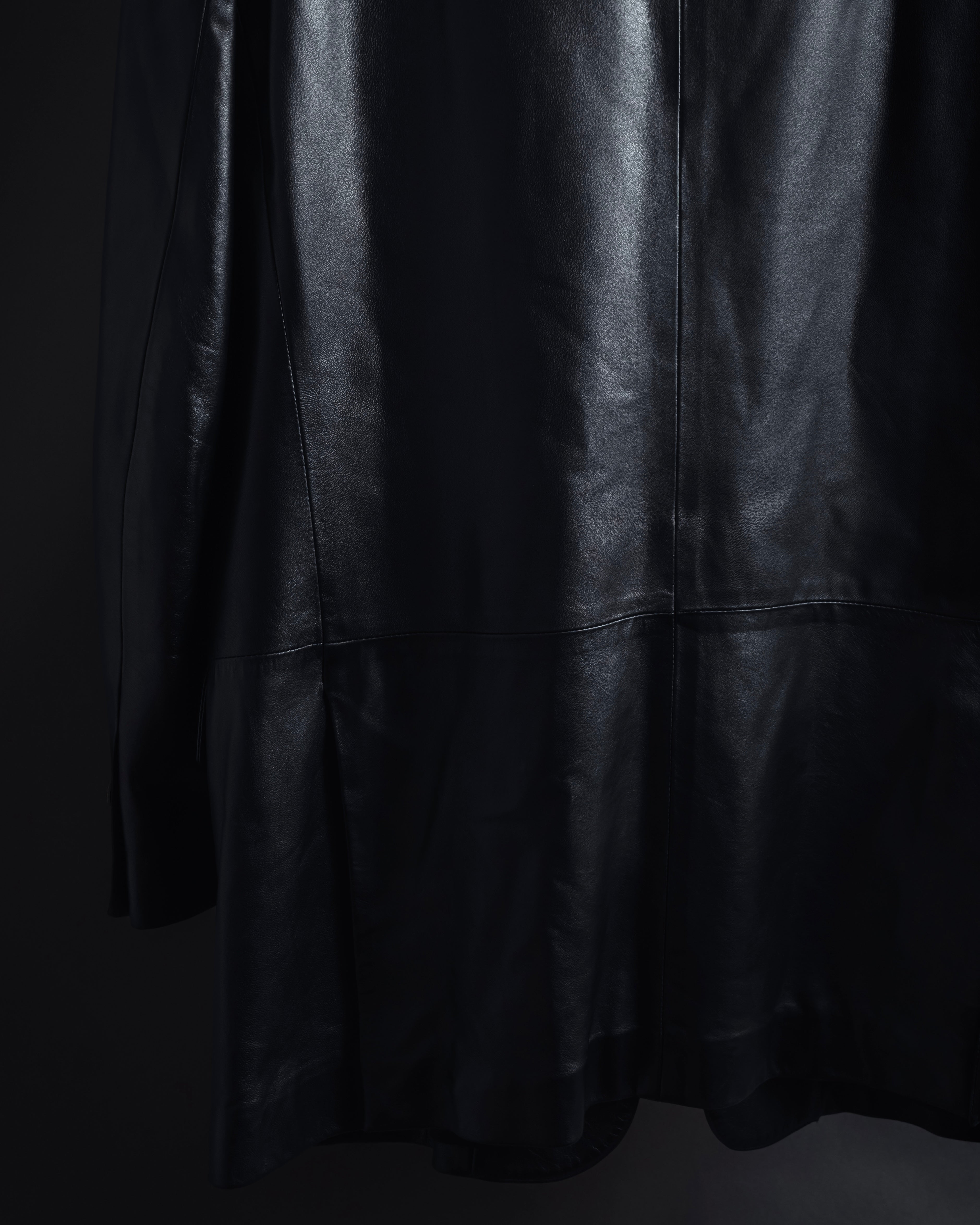 "Salvatore Ferragamo" Straight silhouette leather tailored jacket