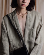 "Dolce & Gabbana" Raw edge frayed linen tailored jacket