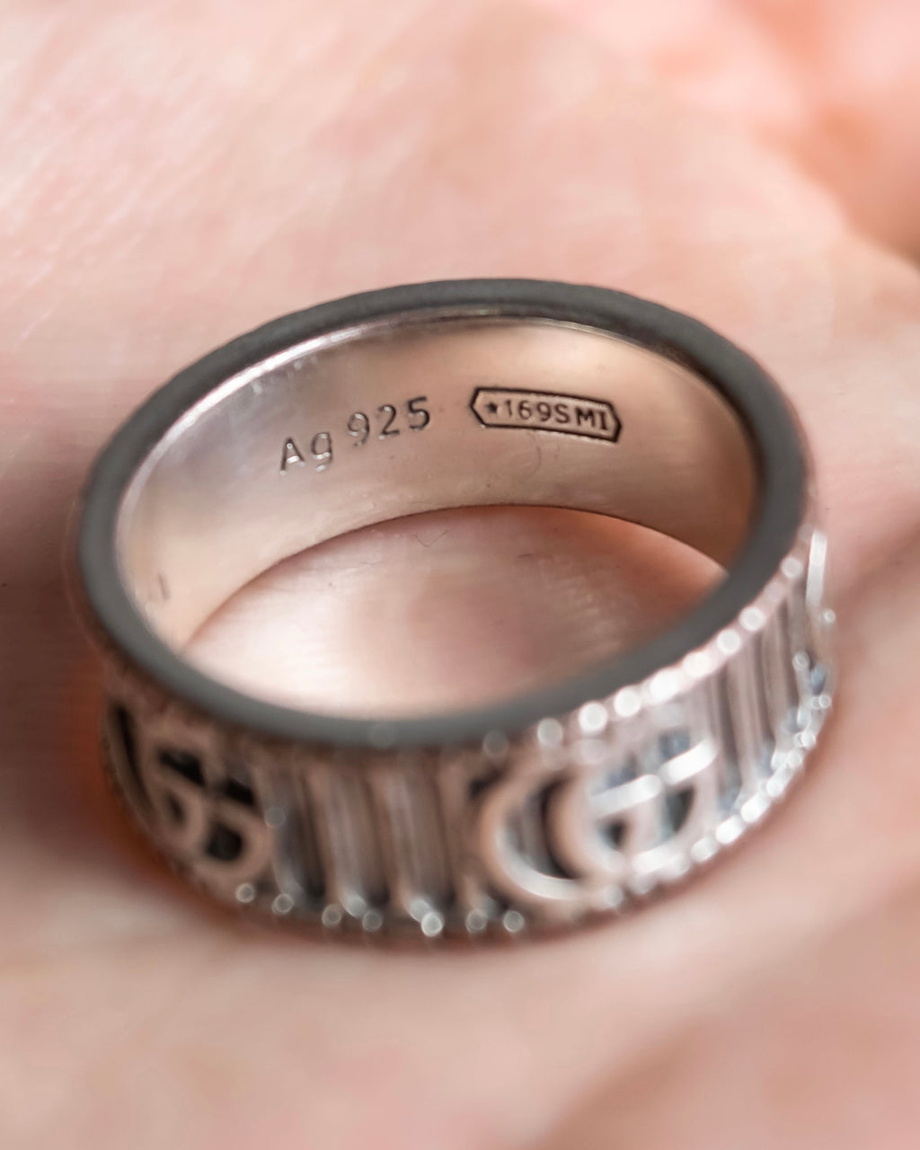 "GUCCI" GG marmont silver 925 ring
