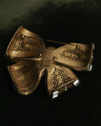 “HANAE MORI” 80’s-90’s Sculptural crystal bow brooch