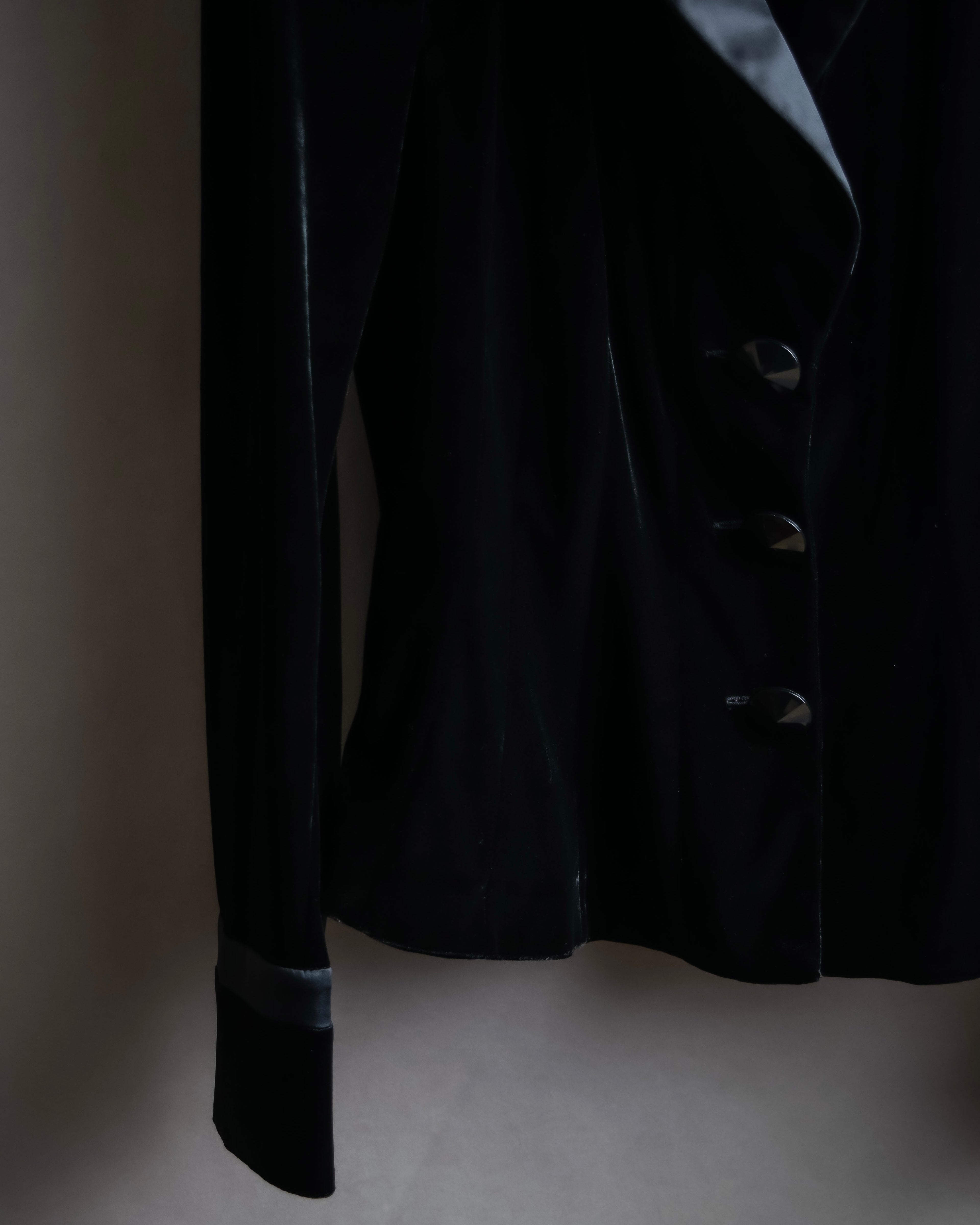 "ARMANI COLLEZIONI" Satin switched design velvet jacket