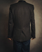 -SPECIAL- "Maison Martin Margiela" 00's Check shawl collar smoking jacket with satin contrast