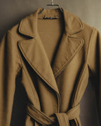 “GUCCI” 00’s-10’s Cashmere-blend leather-trimmed belted long coat
