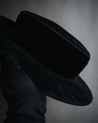 –SPECIAL– "CHANEL" 80’s fur felt velour boater hat