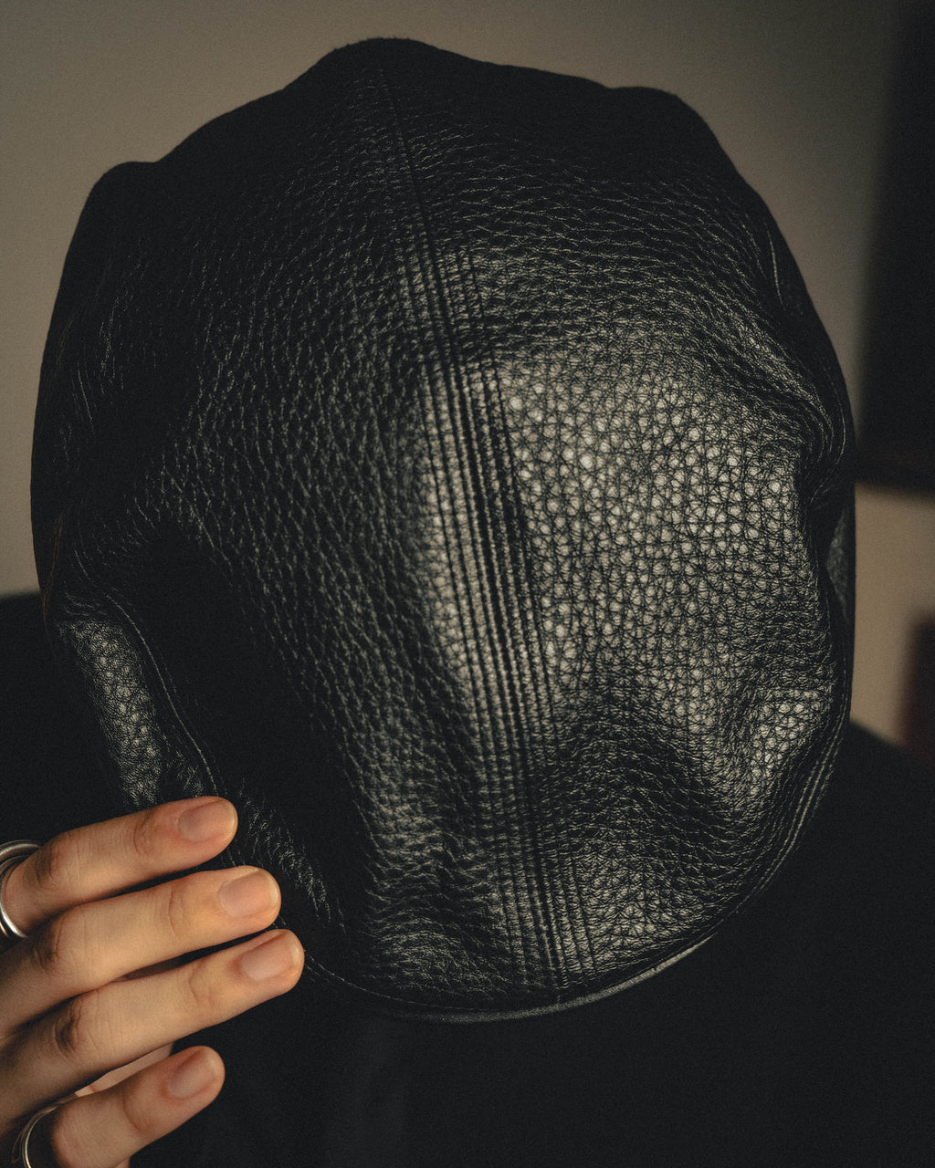 “Jean Paul Gaultier” 90’s Tonal embroidered leather hunting cap